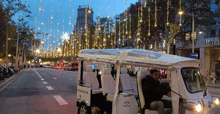 Barcelona: Private Christmas Lights Tour by Eco Tuk Tuk - Passeig de Sant Joan and Arc de Triomf