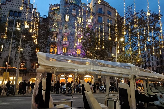 Christmas Lights Tour of Barcelona in Private Eco Tuk Tuk - Passeig de Sant Joan and the Arc de Triomf