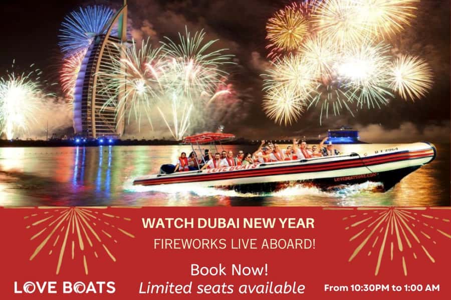 Dubai - New Year's Eve Fireworks show on a Speedboat - Burj Al Arab becomes your fireworks anchor