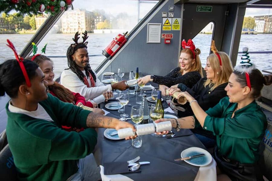 Festive London Christmas Day River Thames Lunch Cruise - A Christmas Day meal with London outside the window
