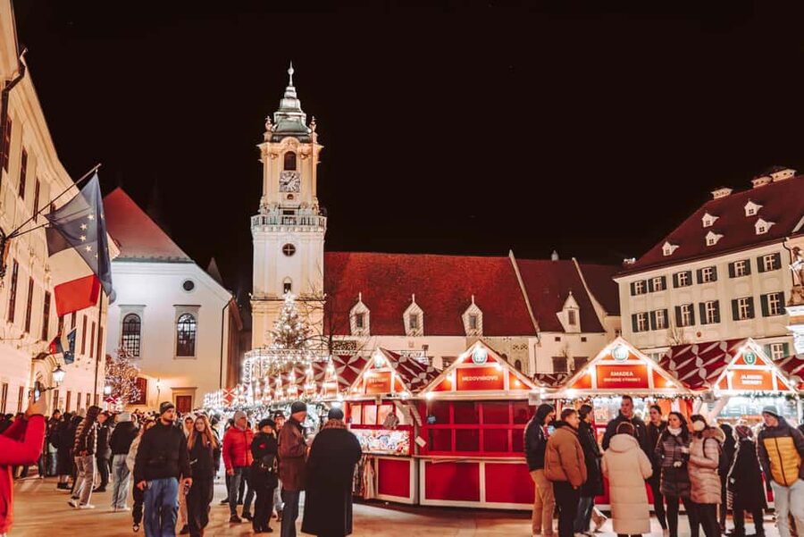 From Vienna: Bratislava Christmas Markets Guided Tour - A quick look at the Blue Church