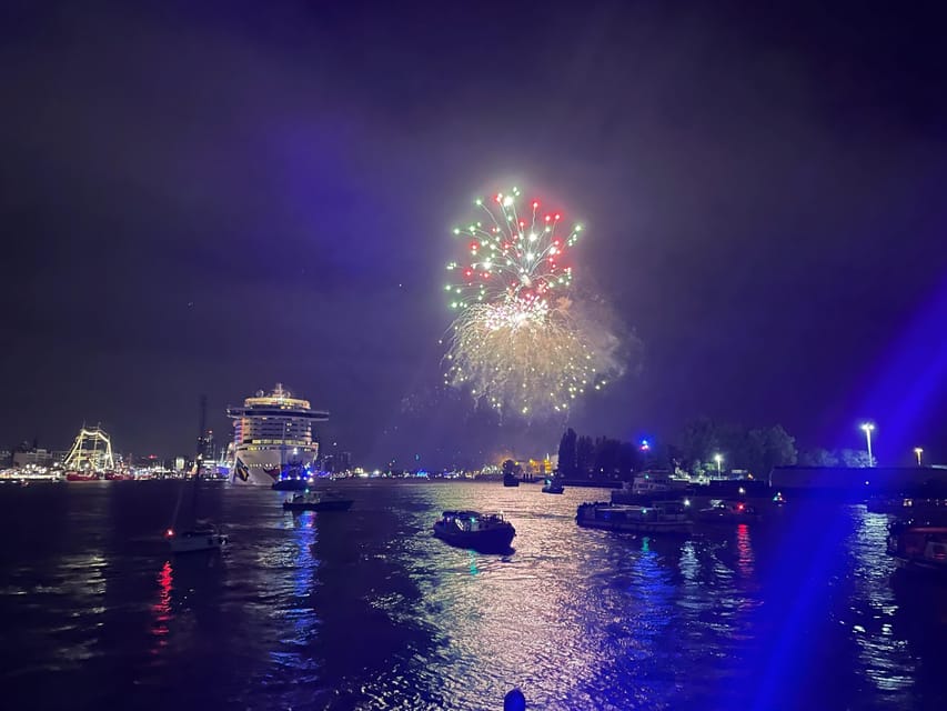 Hamburg: New Years Eve Harbour Cruise - Fireworks, Crowds, and Ship Horns at Midnight