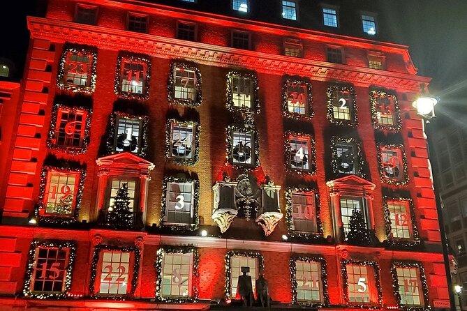 Iconic Streets of London Christmas Lights Tour - Soho after dark, with Heddon Street nearby
