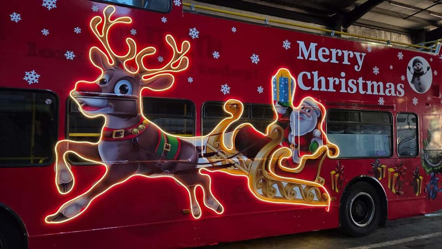 London: Christmas Lights Santa Sleigh Open-Top Tour - Starting at Embankment Station and Bus Stop 40B