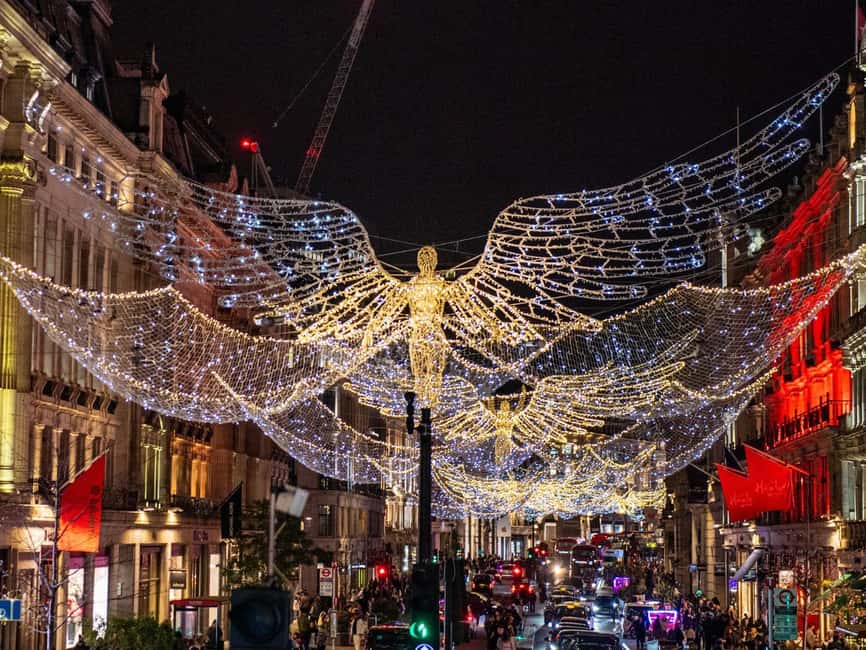 London: Christmas Lights Tour by Vintage Bus - Starting at Embankment with London already lit up