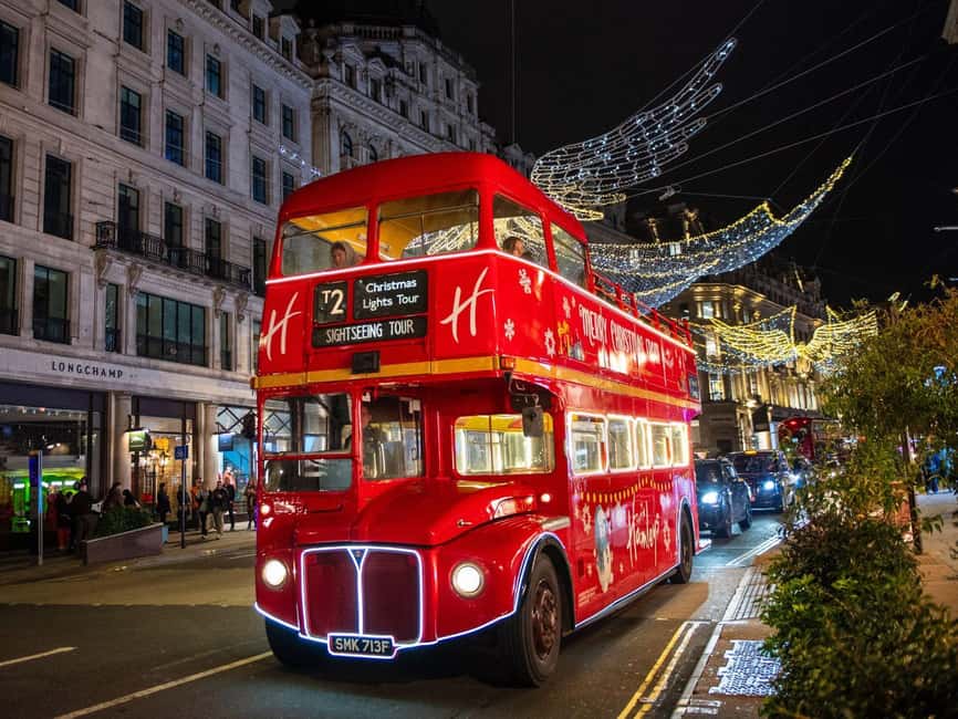 London: Christmas Lights Tour by Vintage Bus - St James’s, Piccadilly Circus, and the Anteros lights