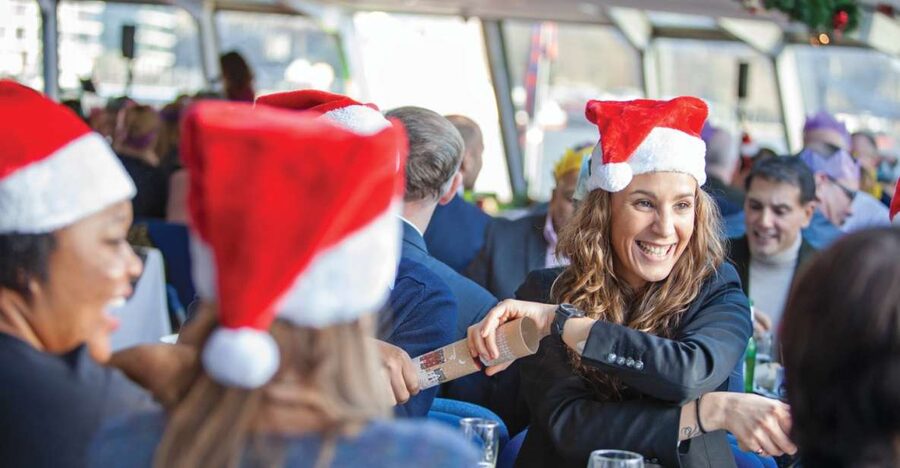 London: Christmas Party Lunch Cruise - A three-course meal built around Christmas classics