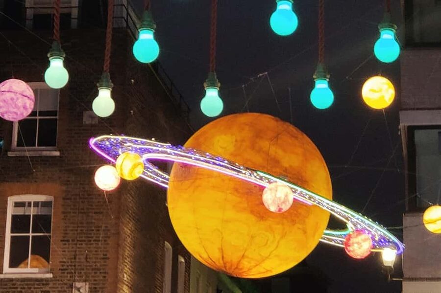 London Christmas Sparkle Walking Tour Small Group - Carnaby’s smaller-scale Christmas mood