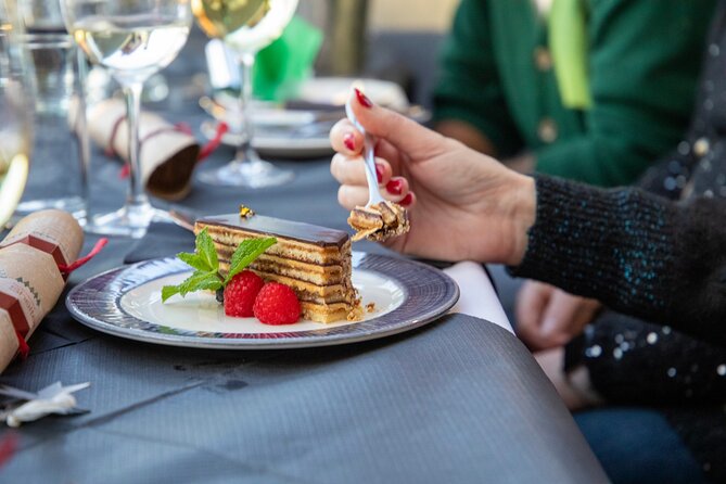 London Thames Christmas Lunch Party - Westminster Pier and the first glass of sparkling wine