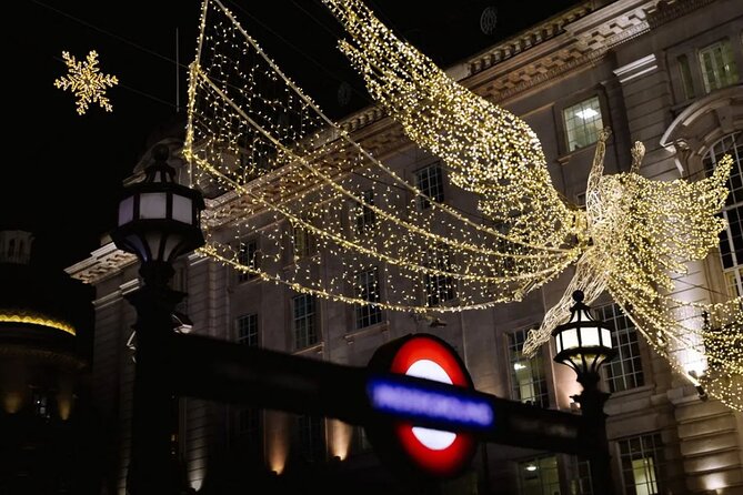 Magical London Christmas Lights Walking Tour with a Londoner - Leicester Square’s wooden chalets and seasonal food