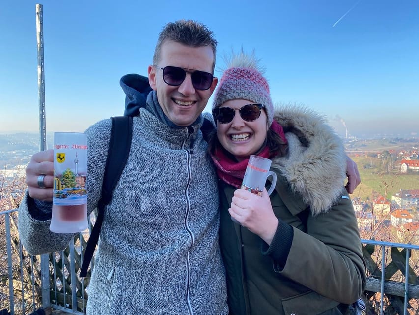 Mulled winetour before christmas in Stuttgart - The final stop adds a hot sausage