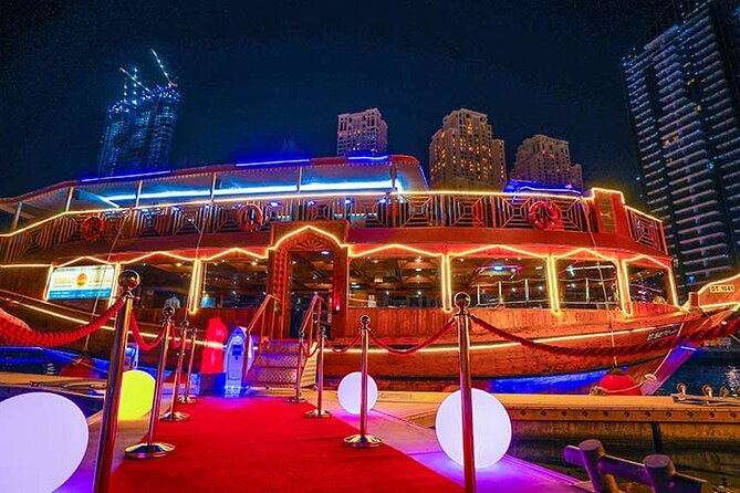 New Year Celebration In Arabian Gulf in Creek with Midnight Cake - Fireworks from the upper deck