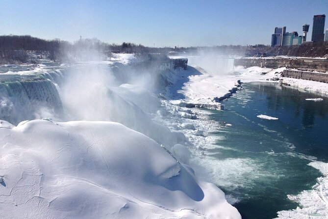 Niagara Falls Winter Wonderland Small Group Tour - Goat Island brings the water within reach