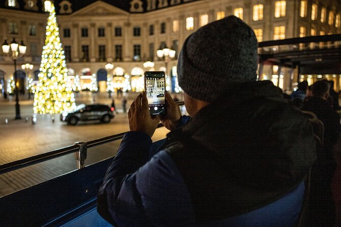 Paris Tootbus Festive Christmas Lights Tour - Arc de Triomphe from an upper deck