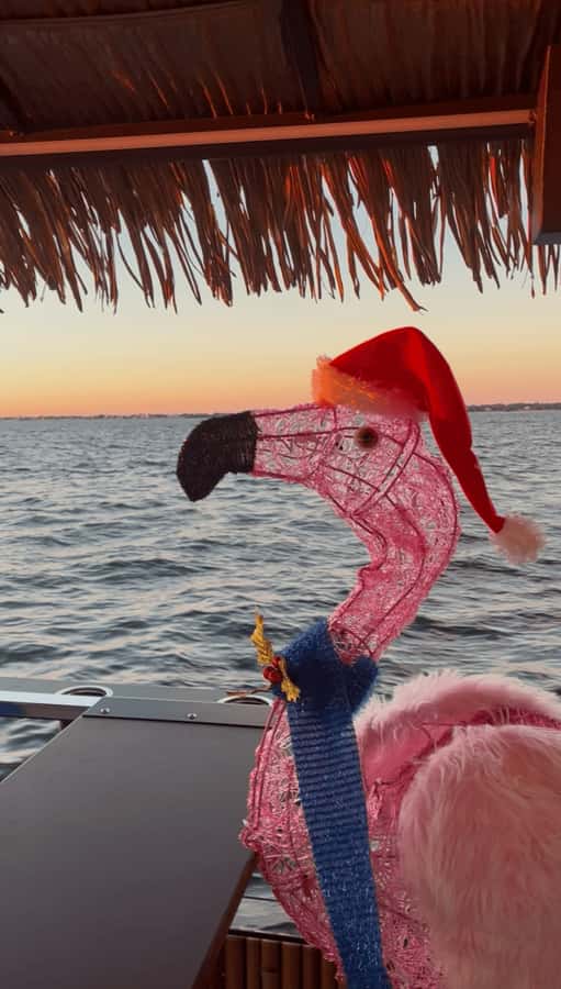 Punta Gorda: Holiday Lights Tiki Boat Cruise - What the sunset adds to the early trip