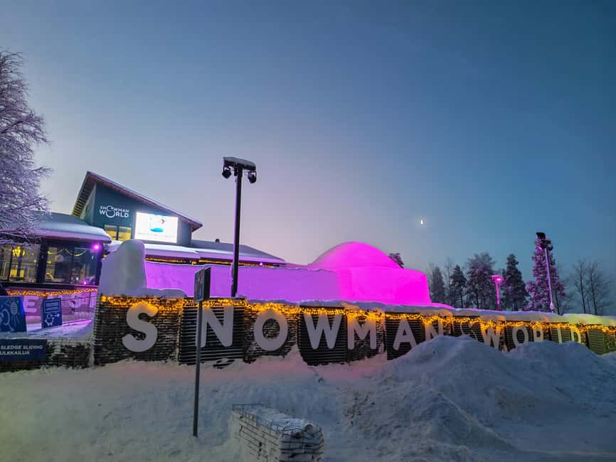 Rovaniemi: Santa Village,2km Husky Sled Ride & Snowman World - Crossing the Arctic Circle Without Rushing