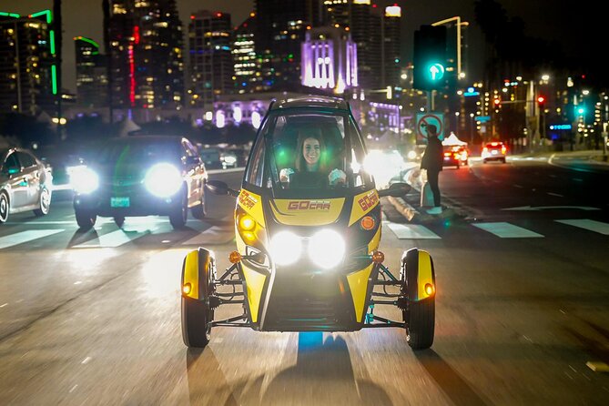 San Diego Holiday Lights Talking GoCar Tour - Balboa Park after sunset
