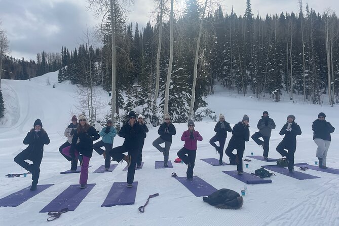 Snowshoe and Snowga (snow yoga) in Park City's Winter Wonderland - Snowshoeing back to the trailhead