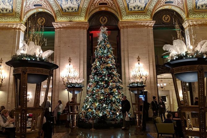 The Christmas Tree Crawl Experience Chicago at the Holidays - Christkindlmarket and the end near Palmer House