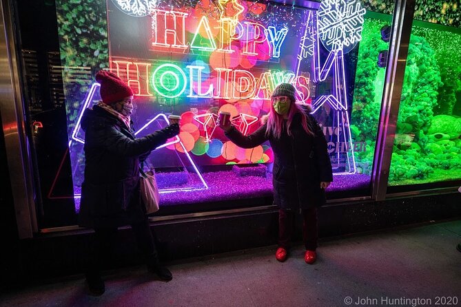 Ultimate NYC Christmas Lights At Night Walking Tour - The New York Public Library adds a grand backdrop