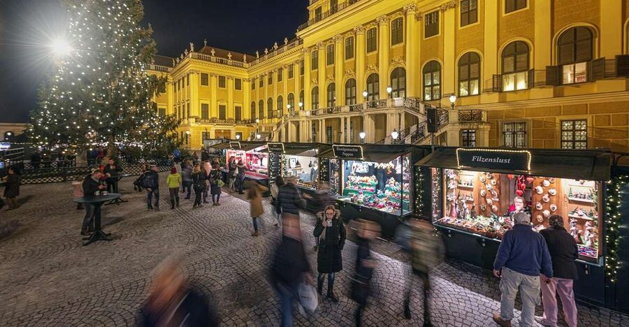 Vienna: Schönbrunn Palace & Christmas Market Walking Tour - Inside the palace: Habsburg rooms and royal stories