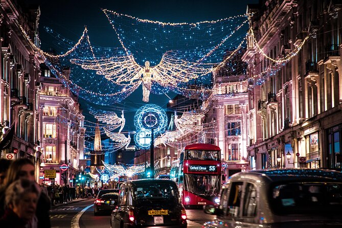 Vintage Top Deck London Christmas Lights Tour - Harrods adds polished holiday style