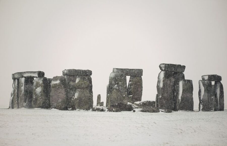 Windsor, Bath, Stonehenge & Salisbury with Christmas Lunch - Stonehenge viewed from the coach