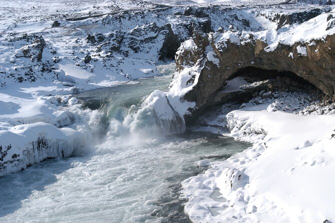 Winter Combo Godafoss Christmas House and The Forest Lagoon - Timing, pickup, and group size in Akureyri