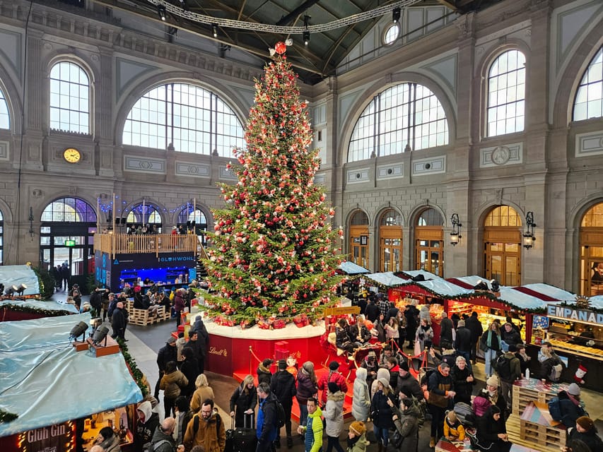 Zurich Christmas Market Tour - Zurich Main Station and the Swarovski Christmas tree